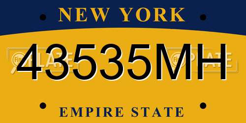 43535MH New York License Plate