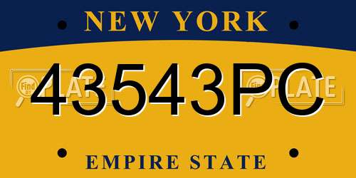 43543PC New York License Plate