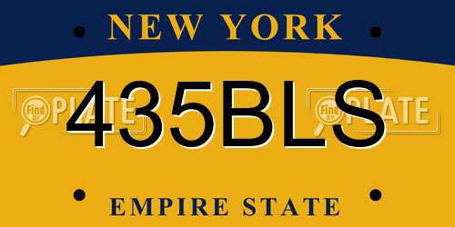 435BLS New York License Plate