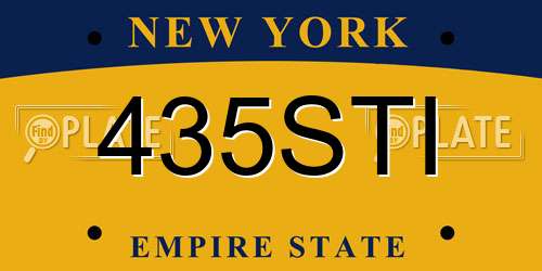 435STI New York License Plate