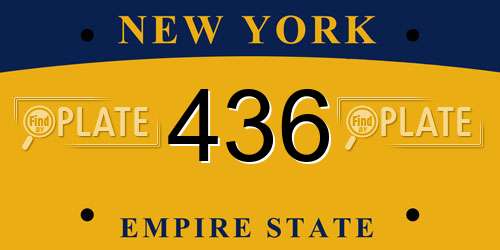 436 New York License Plate