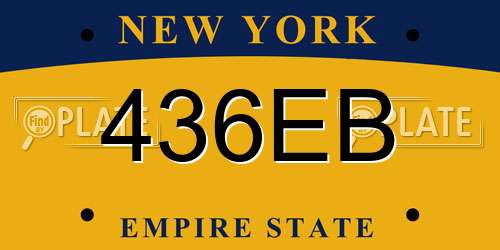 436EB New York License Plate