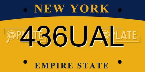 436UAL New York License Plate