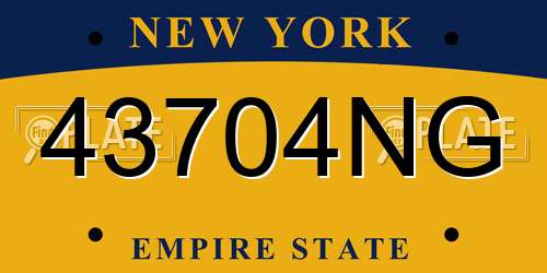 43704NG New York License Plate
