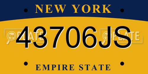 43706JS New York License Plate