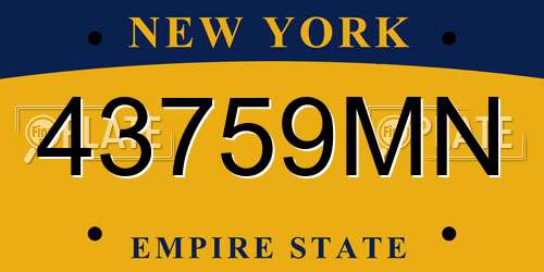 43759MN New York License Plate