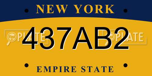 437AB2 New York License Plate