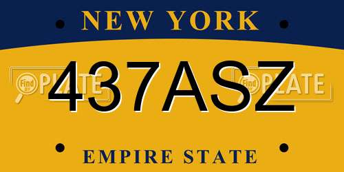 437ASZ New York License Plate
