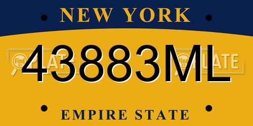 43883ML New York License Plate