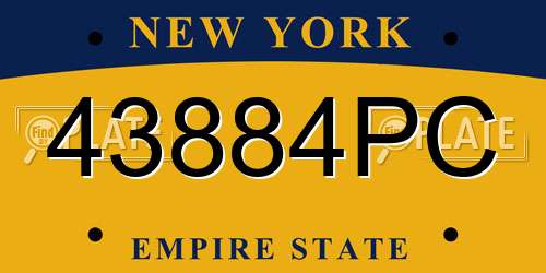 43884PC New York License Plate