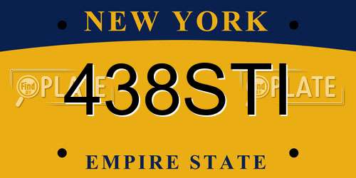 438STI New York License Plate