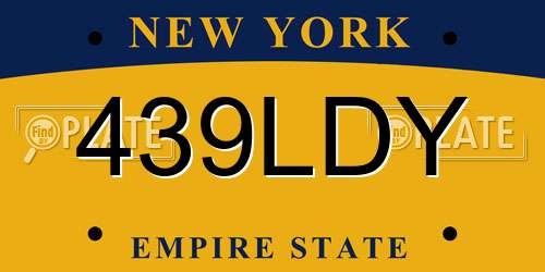 439LDY New York License Plate