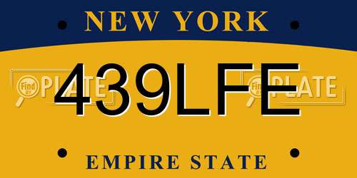 439LFE New York License Plate