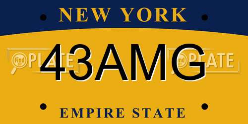 43AMG New York License Plate