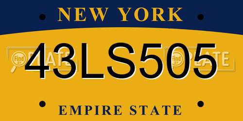 43LS505 New York License Plate