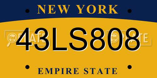 43LS808 New York License Plate