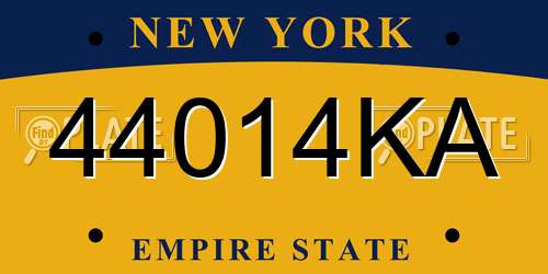 44014KA New York License Plate