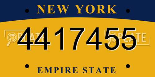 4417455 New York License Plate