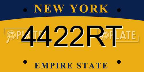 4422RT New York License Plate