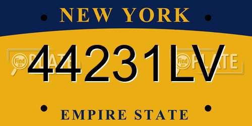 44231LV New York License Plate