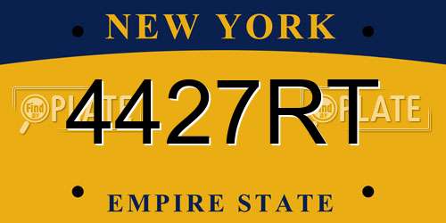 4427RT New York License Plate