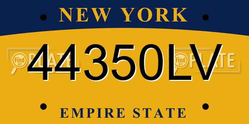 44350LV New York License Plate