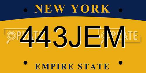 443JEM New York License Plate