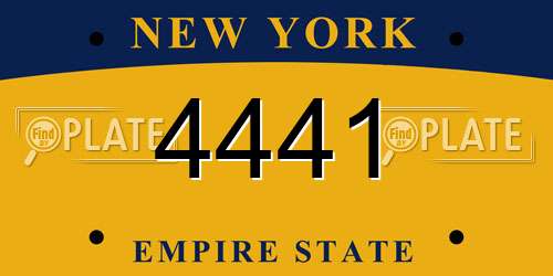 4441 New York License Plate