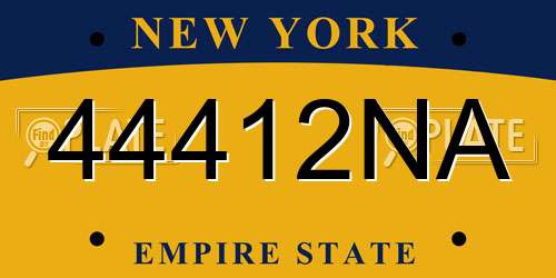 44412NA New York License Plate