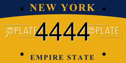 4444 New York License Plate