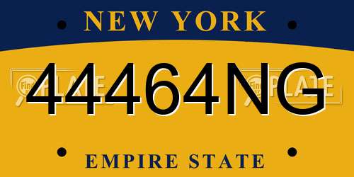 44464NG New York License Plate