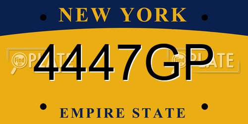 4447GP New York License Plate