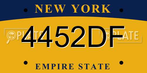 4452DF New York License Plate