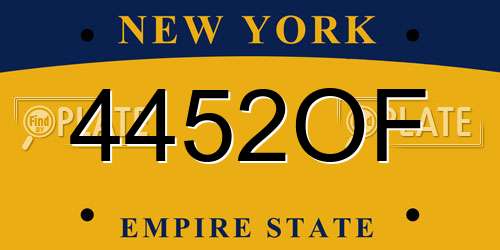 4452OF New York License Plate