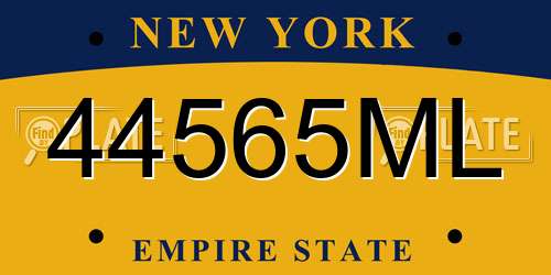 44565ML New York License Plate