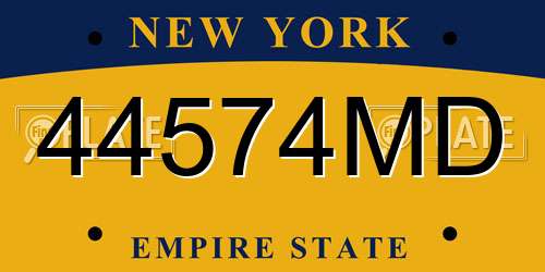 44574MD New York License Plate