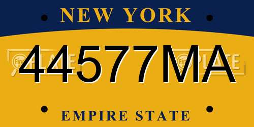 44577MA New York License Plate
