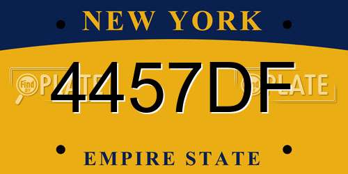 4457DF New York License Plate