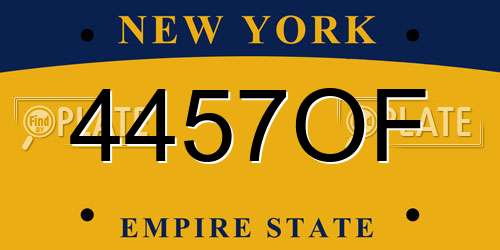 4457OF New York License Plate