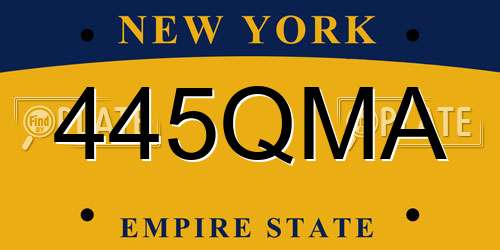 445QMA New York License Plate