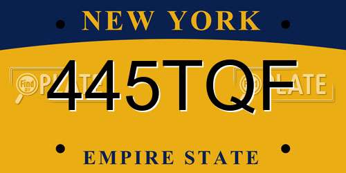 445TQF New York License Plate