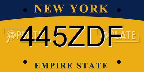 445ZDF New York License Plate