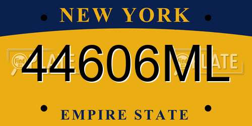 44606ML New York License Plate