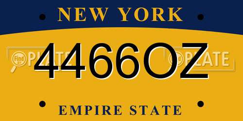 4466OZ New York License Plate