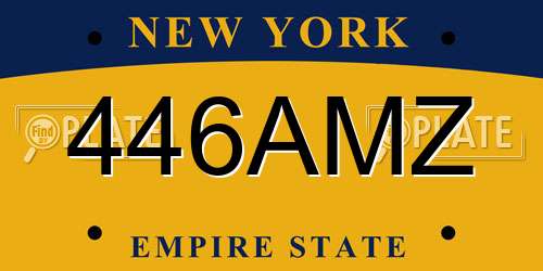 446AMZ New York License Plate