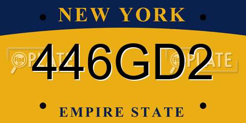 446GD2 New York License Plate