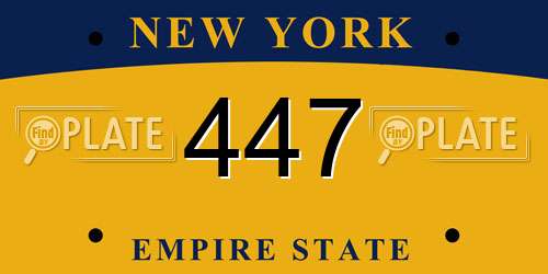 447 New York License Plate