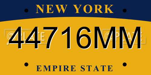 44716MM New York License Plate