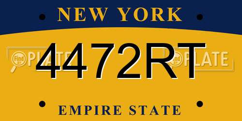 4472RT New York License Plate