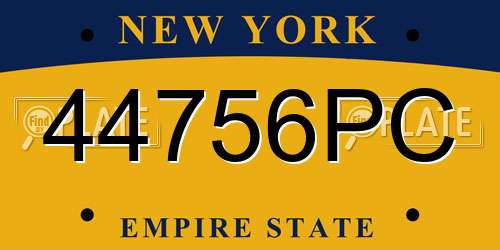44756PC New York License Plate